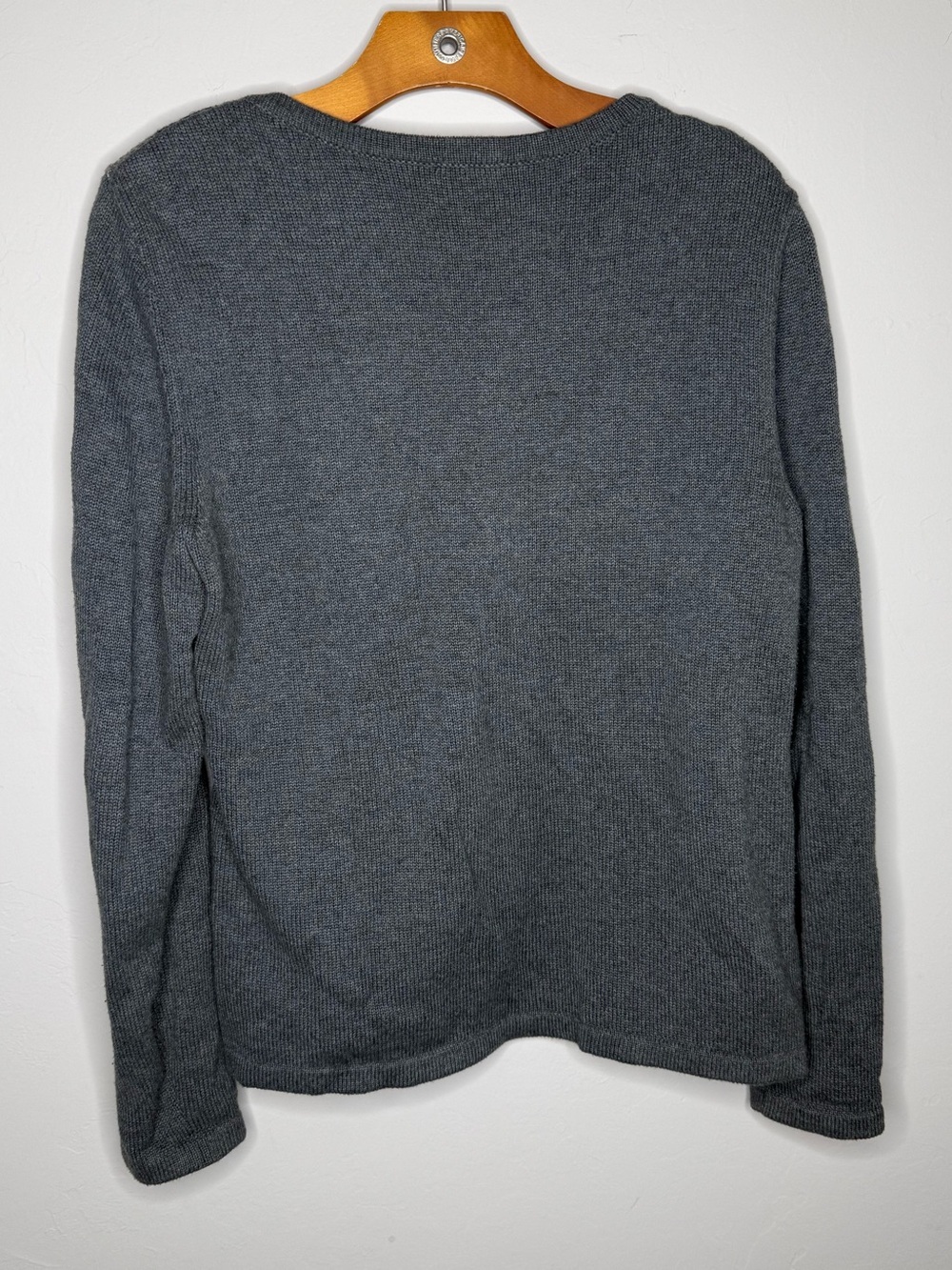 Talbots cardigan sweater full zip gray striped design cotton size medium - Picture 4 of 4